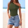 imageBTFBM Off The Shoulder Tops for Women 2026 Cute Summer Casual Sleeveless Slim Fit y2k Spring Outfits Going Out Tank TopArmy Green