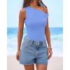 imageBTFBM Off The Shoulder Tops for Women 2026 Cute Summer Casual Sleeveless Slim Fit y2k Spring Outfits Going Out Tank TopLight Blue
