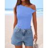 imageBTFBM Off The Shoulder Tops for Women 2026 Cute Summer Casual Sleeveless Slim Fit y2k Spring Outfits Going Out Tank TopLight Blue