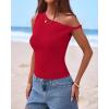 imageBTFBM Off The Shoulder Tops for Women 2026 Cute Summer Casual Sleeveless Slim Fit y2k Spring Outfits Going Out Tank TopRed