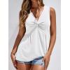 imageBTFBM Womens Tank Tops Loose Fit 2026 Spring Summer Babydoll Twist Front V Neck Sleeveless Flowy Blouses Dressy CasualWhite