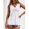 imageBTFBM Womens Tank Tops Loose Fit 2026 Spring Summer Babydoll Twist Front V Neck Sleeveless Flowy Blouses Dressy CasualWhite