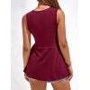 imageBTFBM Womens Tank Tops Loose Fit 2026 Spring Summer Babydoll Twist Front V Neck Sleeveless Flowy Blouses Dressy CasualWine Red