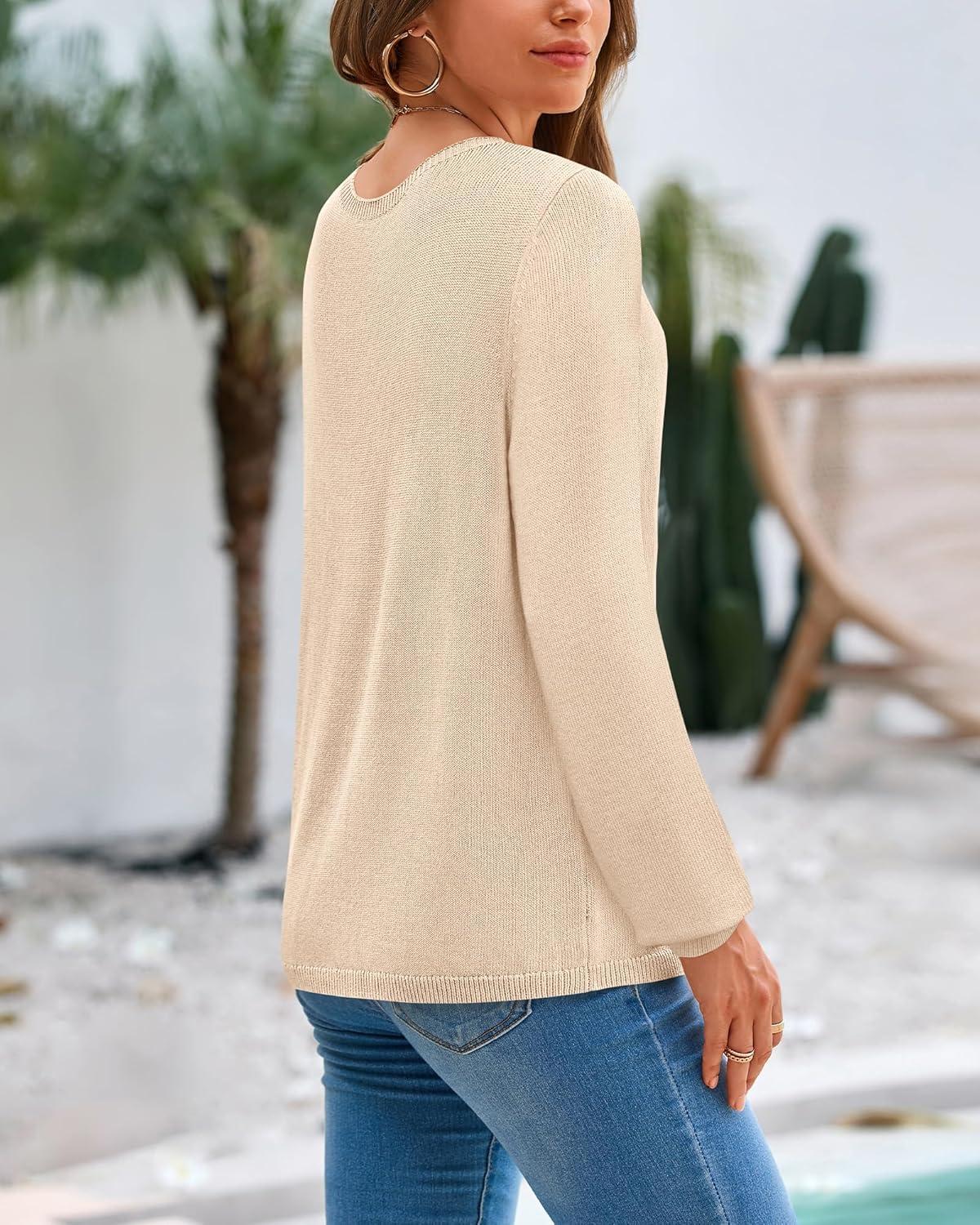 imageBTFBM Oversized Sweaters for Women 2025 Fall Casual Fashion Long Sleeve Tops Ribbed Knit Basic Pullover Winter ClothingApricot