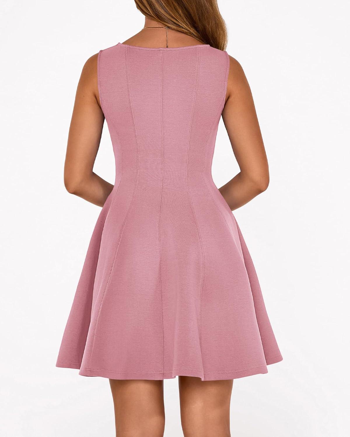 imageBTFBM Spring Dresses for Women 2026 Elegant Classy A Line Casual Graduation Business Work Party Cocktail Short DressPink