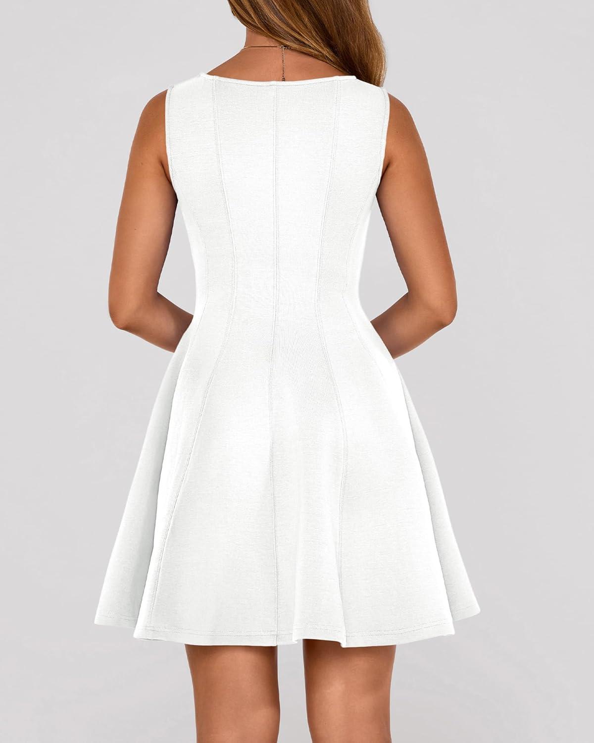 imageBTFBM Spring Dresses for Women 2026 Elegant Classy A Line Casual Graduation Business Work Party Cocktail Short DressWhite