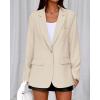 imageBTFBM Blazers for Women 2025 Fall Business Casual Clothes Open Front Oversized Winter Coats Work Office Suit JacketsBeige