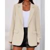imageBTFBM Blazers for Women 2025 Fall Business Casual Clothes Open Front Oversized Winter Coats Work Office Suit JacketsBeige