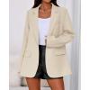 imageBTFBM Blazers for Women 2025 Fall Business Casual Clothes Open Front Oversized Winter Coats Work Office Suit JacketsBeige