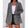 imageBTFBM Blazers for Women 2025 Fall Business Casual Clothes Open Front Oversized Winter Coats Work Office Suit JacketsGrey