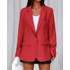 imageBTFBM Blazers for Women 2025 Fall Business Casual Clothes Open Front Oversized Winter Coats Work Office Suit JacketsRed