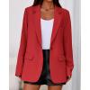 imageBTFBM Blazers for Women 2025 Fall Business Casual Clothes Open Front Oversized Winter Coats Work Office Suit JacketsRed