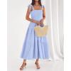 imageBTFBM Boho Maxi Dress Sleeveless Summer Dresses for Women 2026 Beach Vacation Smocked A Line Casual Sundress PocketsLight Blue