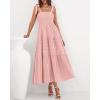 imageBTFBM Boho Maxi Dress Sleeveless Summer Dresses for Women 2026 Beach Vacation Smocked A Line Casual Sundress PocketsPink