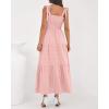 imageBTFBM Boho Maxi Dress Sleeveless Summer Dresses for Women 2026 Beach Vacation Smocked A Line Casual Sundress PocketsPink