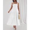 imageBTFBM Boho Maxi Dress Sleeveless Summer Dresses for Women 2026 Beach Vacation Smocked A Line Casual Sundress PocketsWhite