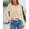 imageBTFBM Oversized Sweaters for Women 2025 Fall Casual Fashion Long Sleeve Tops Ribbed Knit Basic Pullover Winter ClothingApricot