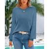 imageBTFBM Oversized Sweaters for Women 2025 Fall Casual Fashion Long Sleeve Tops Ribbed Knit Basic Pullover Winter ClothingGrey Blue