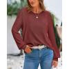 imageBTFBM Oversized Sweaters for Women 2025 Fall Casual Fashion Long Sleeve Tops Ribbed Knit Basic Pullover Winter ClothingMaroon