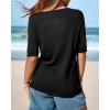 imageBTFBM Short Sleeve Sweater for Women Spring Tops Crew Neck Lightweight Pullover Loose Dressy Casual Blouse Basic ClothesBlack