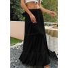 imageBTFBM Skirts for Women 2026 Summer Boho Beach Vacation Clothes Casual Pleated High Waisted Flowy Maxi SkirtBlack