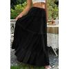 imageBTFBM Skirts for Women 2026 Summer Boho Beach Vacation Clothes Casual Pleated High Waisted Flowy Maxi SkirtBlack