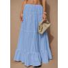 imageBTFBM Skirts for Women 2026 Summer Boho Beach Vacation Clothes Casual Pleated High Waisted Flowy Maxi SkirtBlue
