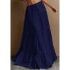 imageBTFBM Skirts for Women 2026 Summer Boho Beach Vacation Clothes Casual Pleated High Waisted Flowy Maxi SkirtNavy Blue