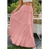 imageBTFBM Skirts for Women 2026 Summer Boho Beach Vacation Clothes Casual Pleated High Waisted Flowy Maxi SkirtPink