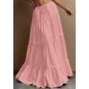 imageBTFBM Skirts for Women 2026 Summer Boho Beach Vacation Clothes Casual Pleated High Waisted Flowy Maxi SkirtPink