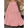 imageBTFBM Skirts for Women 2026 Summer Boho Beach Vacation Clothes Casual Pleated High Waisted Flowy Maxi SkirtPink