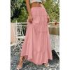 imageBTFBM Skirts for Women 2026 Summer Boho Beach Vacation Clothes Casual Pleated High Waisted Flowy Maxi SkirtPink