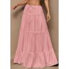 imageBTFBM Skirts for Women 2026 Summer Boho Beach Vacation Clothes Casual Pleated High Waisted Flowy Maxi SkirtPink