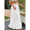 imageBTFBM Skirts for Women 2026 Summer Boho Beach Vacation Clothes Casual Pleated High Waisted Flowy Maxi SkirtWhite