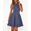 imageBTFBM Spring Dresses for Women 2026 Elegant Classy A Line Casual Graduation Business Work Party Cocktail Short DressGrey Blue