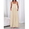 imageBTFBM Summer Dresses for Women 2026 Maxi Casual Square Neck Flowy Long Sundress Spring Wedding Guest Cocktail DressBeige