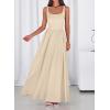 imageBTFBM Summer Dresses for Women 2026 Maxi Casual Square Neck Flowy Long Sundress Spring Wedding Guest Cocktail DressBeige