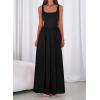 imageBTFBM Summer Dresses for Women 2026 Maxi Casual Square Neck Flowy Long Sundress Spring Wedding Guest Cocktail DressBlack