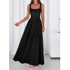 imageBTFBM Summer Dresses for Women 2026 Maxi Casual Square Neck Flowy Long Sundress Spring Wedding Guest Cocktail DressBlack