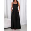 imageBTFBM Summer Dresses for Women 2026 Maxi Casual Square Neck Flowy Long Sundress Spring Wedding Guest Cocktail DressBlack