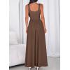 imageBTFBM Summer Dresses for Women 2026 Maxi Casual Square Neck Flowy Long Sundress Spring Wedding Guest Cocktail DressBrown