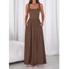 imageBTFBM Summer Dresses for Women 2026 Maxi Casual Square Neck Flowy Long Sundress Spring Wedding Guest Cocktail DressBrown