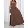 imageBTFBM Summer Dresses for Women 2026 Maxi Casual Square Neck Flowy Long Sundress Spring Wedding Guest Cocktail DressBrown