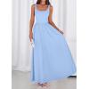 imageBTFBM Summer Dresses for Women 2026 Maxi Casual Square Neck Flowy Long Sundress Spring Wedding Guest Cocktail DressLight Blue