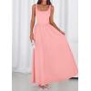 imageBTFBM Summer Dresses for Women 2026 Maxi Casual Square Neck Flowy Long Sundress Spring Wedding Guest Cocktail DressPink