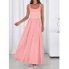 imageBTFBM Summer Dresses for Women 2026 Maxi Casual Square Neck Flowy Long Sundress Spring Wedding Guest Cocktail DressPink