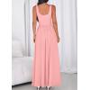 imageBTFBM Summer Dresses for Women 2026 Maxi Casual Square Neck Flowy Long Sundress Spring Wedding Guest Cocktail DressPink