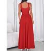 imageBTFBM Summer Dresses for Women 2026 Maxi Casual Square Neck Flowy Long Sundress Spring Wedding Guest Cocktail DressRed