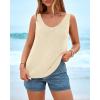 imageBTFBM Sweater Vest Women 2026 Spring Summer Sleeveless V Neck Ribbed Knit Basic Loose Fit Tank Tops Vacation OutfitsBeige