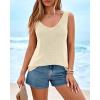 imageBTFBM Sweater Vest Women 2026 Spring Summer Sleeveless V Neck Ribbed Knit Basic Loose Fit Tank Tops Vacation OutfitsBeige